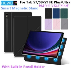 HUWEI Magnetic Case For Samsung Galaxy Tab S9 FE S7 S8 Plus S9FE S7FE S9+ S8+ S8 - Photo 1 sur 90