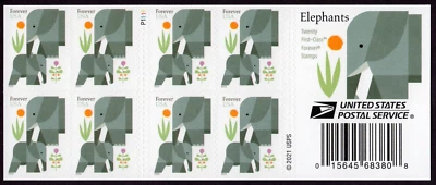 Scott #5714a Elephants Booklet of 20 Forever Stamps - MNH Genuine - Image 1 of 4