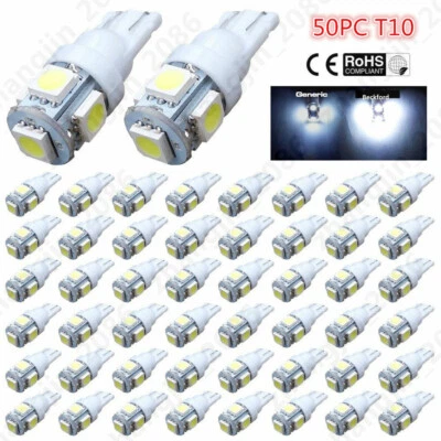 SHENKENUO 50 pack T5,T10 Wedge Bulbs 6000K white LED for Malibu 12V DC Landscape Light G02