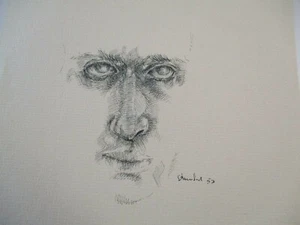 STANDISH COLECTION DRAWING NUDE PORTRAIT PRETTY WOMAN EXPRESSIONISM MID CENTURY - Picture 1 of 5