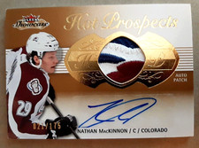 NATHAN MacKINNON ROOKIE AUTO /175 PATCH 2013-14 FLEER SHOWCASE HOT PROSPECTS 207
