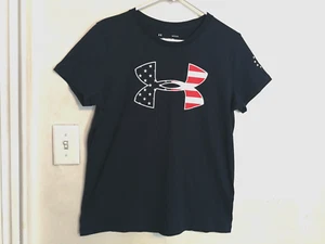 Under Armour Womens Shirt L Blue Classic Tee Patriotic American Top Short Sleeve - Picture 1 of 5