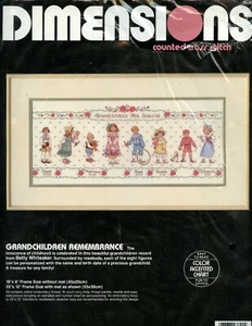 Kit de punto de cruz Dimensions 3690 nietos recuerdo Betty Whitaker 18" x8 - Imagen 1 de 3
