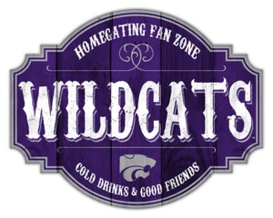 Kansas State Wildcats 12" Distressed Holz Homegating Fan Zone Taverne Schild - Bild 1 von 1