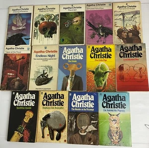 Agatha Christie Crime Mystery Lot X14 PB Vintage Books Bundle Poirot Marple - Picture 1 of 14