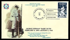 USA, SCOTT # 2046, JOHN KIERAN FDC COVER - BASEBALL LEGEND BABE RUTH, 1983 - Picture 1 of 4