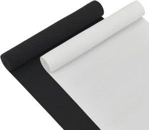 8'' Wide X 2-Yard Flat Elastic, Black & White Heavy Stretch Knit for Sewing - Picture 1 of 12