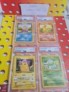 Psa 10 Pokémon Base Set Charmander Squirtle Bulbasaur Pikachu Starters 1999 Rare - Picture 1 of 11