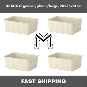 4x NOJIG Organiser, Storage Box Container Storage Unit plastic/beige 20x25x10 cm - Picture 1 of 4