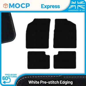 Express with White Pre-Stitch Trim Car Mats to fit Ford Ka Round Clip 2013-2020 - Picture 1 of 4