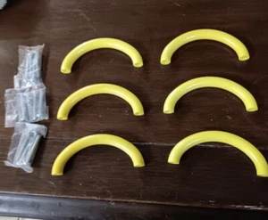 6 - 3" HEWI Style Japan Plastic Yellow Arched Drawer Pull Handle Postmodern VTG - Picture 1 of 6