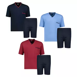 Pijama de hombre corto de verano con cuello en V ropa de dormir talla grande 2XL-10XL - Imagen 1 de 7
