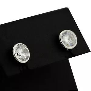 Funkelnde Gold Ohrstecker 585 14 Kt Weißgold Ohrringe Creole Damen Wert 340,- - Bild 1 von 7