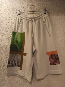 DRIES VAN NOTEN ABSTRACT PRINTED WIDE SHORTS LIGHT GRAY size SMALL  NEW !! - Picture 1 of 14