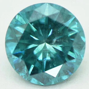 Loose Round Cut Diamond Fancy Blue Color Real Enhanced SI1 Certified 0.79 Carat - Picture 1 of 9