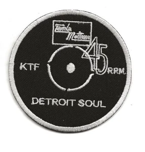 NORTHERN SOUL: TAMLA DETROIT SOUL - Insignia de parche de hierro bordado blanco - Imagen 1 de 1