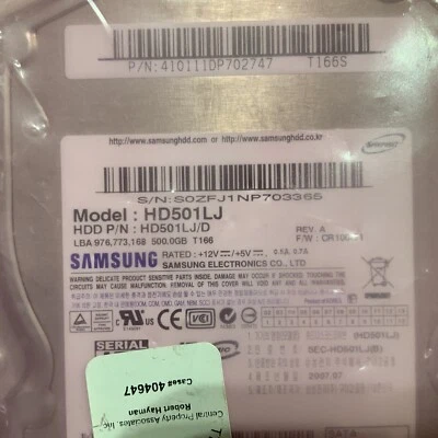 Samsung 3.5" 500GB HDD HD501LJ SATA Hard Drive Used Formatted - Image 1 of 4