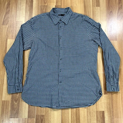 John Varvatos USA Shirt Mens Extra Large XL Blue Black White Stripes Button Up - Image 1 of 4