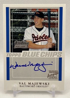 VAL MAJEWSKI 2003 TT-VM Team Topps Blue Chips Auto Baseball Card MLB Orioles - Image 1 of 2