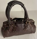 Chloé Paddington Handbag Dark Brown 100% Genuine Leather Satchel Purse