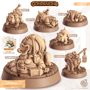 Dog companion Ingsh the English Bulldog paintable miniature 3D printed - Picture 1 of 2