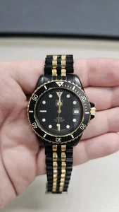 Tag Heuer Men's Vintage Dive Watch 980.029L Two Tone, Black/Gold, Not Running - Picture 1 of 12