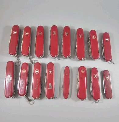 Lote de 16 Navajas de Bolsillo Victorinox Clásicas Ejército Suizo Rojo 1 Aluminio Excelente Estado. Foto 1 de 4