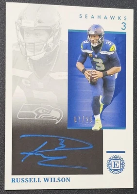 Panini Encased Russell Wilson Sapphire Signature 2021 azul automático/20 - #SAP-RWI Foto 1 de 2
