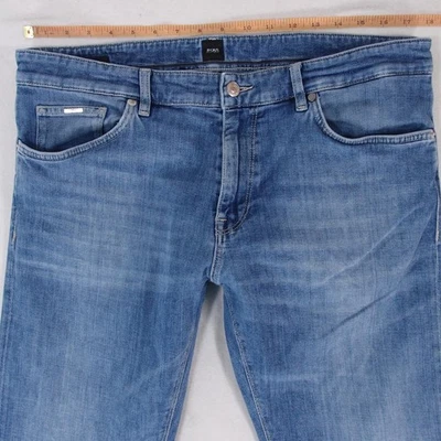 Hombres HUGO BOSS MAINE Regular Recto Elástico Azul Jeans W36 L32 - Imagen 1 de 4