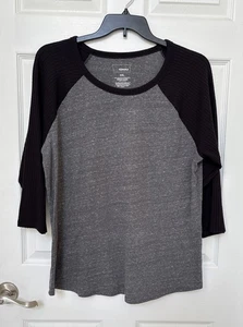 Sonoma Womens XXL Gray Cotton Baseball Tee - Picture 1 of 3