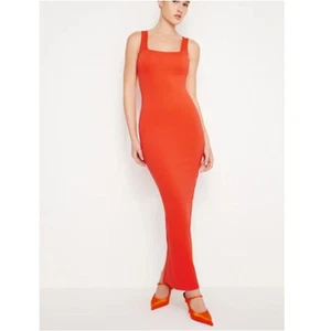 Good American Women's Size XS Orange Scuba Maxi Dress NWT - Picture 1 of 10