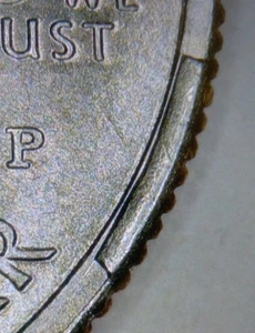 2018P ATB Quarter Minnesota Voyageurs Rim Cud Die Break Mint Error Coin - Picture 1 of 3