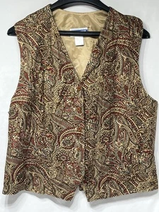 Pendleton Classic Lined Vest - Rust Multi Paisley - Rayon Size 12 - Picture 1 of 8
