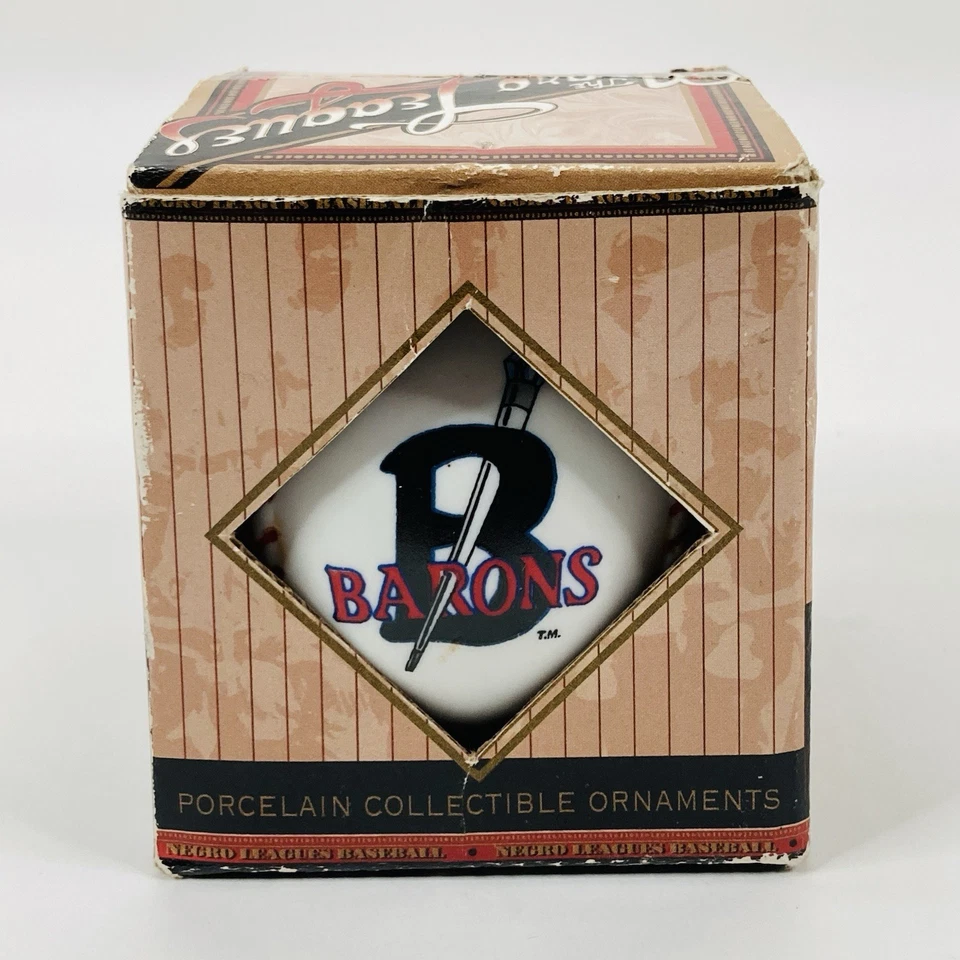 Adorno de Navidad de porcelana de las ligas de béisbol negras en caja BARONES NLBM 1994 Foto 1 de 4
