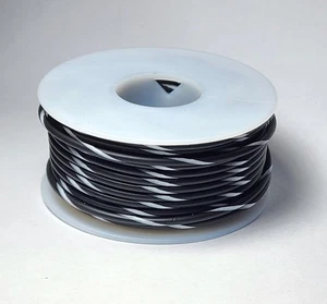 TXL Automotive Hook-up Wire 16 AWG Gauge BLACK w/ WHITE STRIPE ~ 50 feet NEW! - Picture 1 of 1
