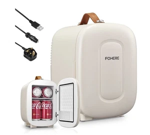 FOHERE White Mini Portable, 5 Liter/6 Dosen Small Kühlschrank Kühlbox - Bild 1 von 9