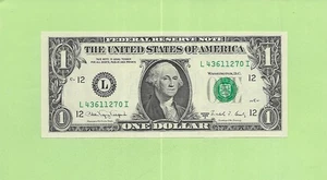 1988A ..UNCIRC $1  L 4361 1270 I  .... 1988A $1  L-I      NICE NOTE        FRN - Picture 1 of 2