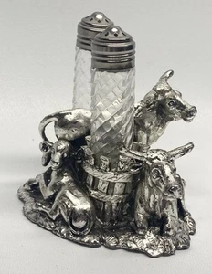 2001 Arthur Court Longhorn Cattle Salt & Pepper Shaker Set Silver Plated w/Box - Picture 1 of 1