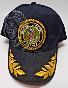 United States Army Embroidered Logo Santo Cap Adjustable Strap OSFM Black Nice - Picture 1 of 10