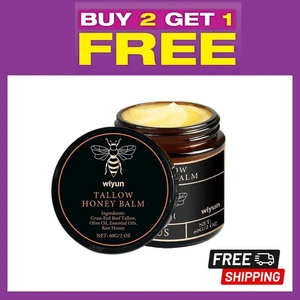 New Organic Grass-Fed Beef Tallow Balm With Raw Honey Moisturizing Cream AU - Picture 1 of 10
