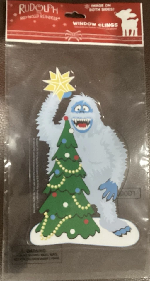 1 Abejorro Monstruo de Nieve Rudolph El Reno Nariz Roja Navidad Ventana Adhesiva Foto 1 de 1