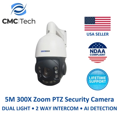 5M 300X ZOOM PTZ SECURITY CAMERA AI DETECTION POWER DUAL LIGHT 2WAY INTERCOM - Image 1 of 4