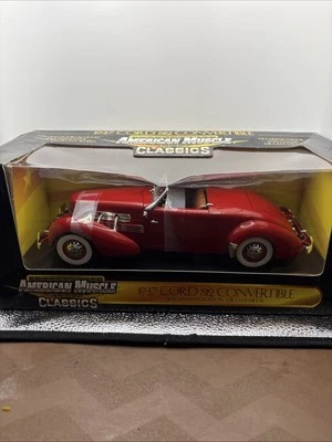 American Muscle Classics 1937 Cord 812 Convertible 1:18 Scale Ltd Ed DieCast RED - Image 1 of 4