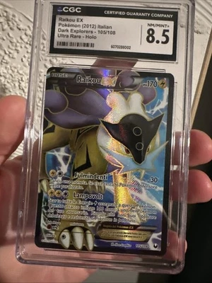 Pokémon TCG Raikou EX - Full Art  - Dark Explorers- 105/108 CGC 8.5 Italian - Image 1 of 4