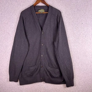 Eddie Bauer Cardigan Mens X-Large Tall Dark Gray Button Front Pocket Grandpacore - Picture 1 of 12
