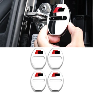 4pcs Car Door Lock Chrome Silver steel Buckle Cover For Audi A3 A4 A5 A6 Q5 TT - Picture 1 of 8