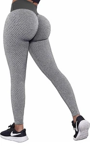 Womens High Waisted Yoga Pants Tummy Control Scrunched Booty Leggings Butt Lift - Picture 1 of 6