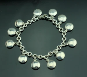 Tiffany & Co. Sterlingsilber Donut Link Runde Scheiben Tag 7,25" Armband - Bild 1 von 3