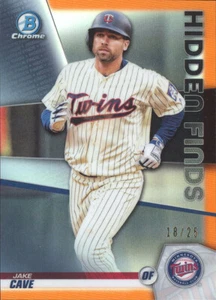 JAKE CAVE 2020 Bowman Chrome HIDDEN FINDS ORANGE PARALLEL 10/25 MINNESOTA TWINS - Picture 1 of 1