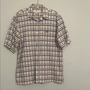 South Pole Casual Button Down Shirt cream mens XL vintage Y2K grandpa retro boho - Picture 1 of 9